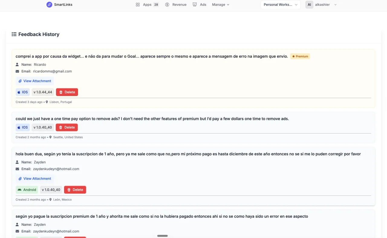 Concern Desk workspace preview in SmartLinks